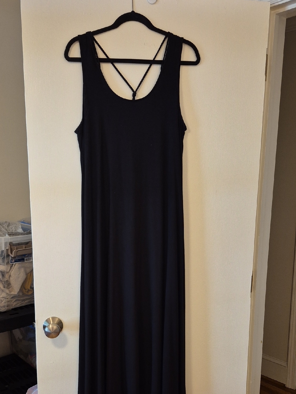 Eileen Fisher Black Sleeveless Maxi Dress - Size Large